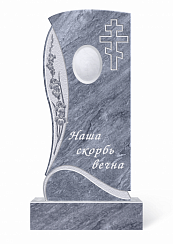 Памятник мраморный одноместный серый форма 16